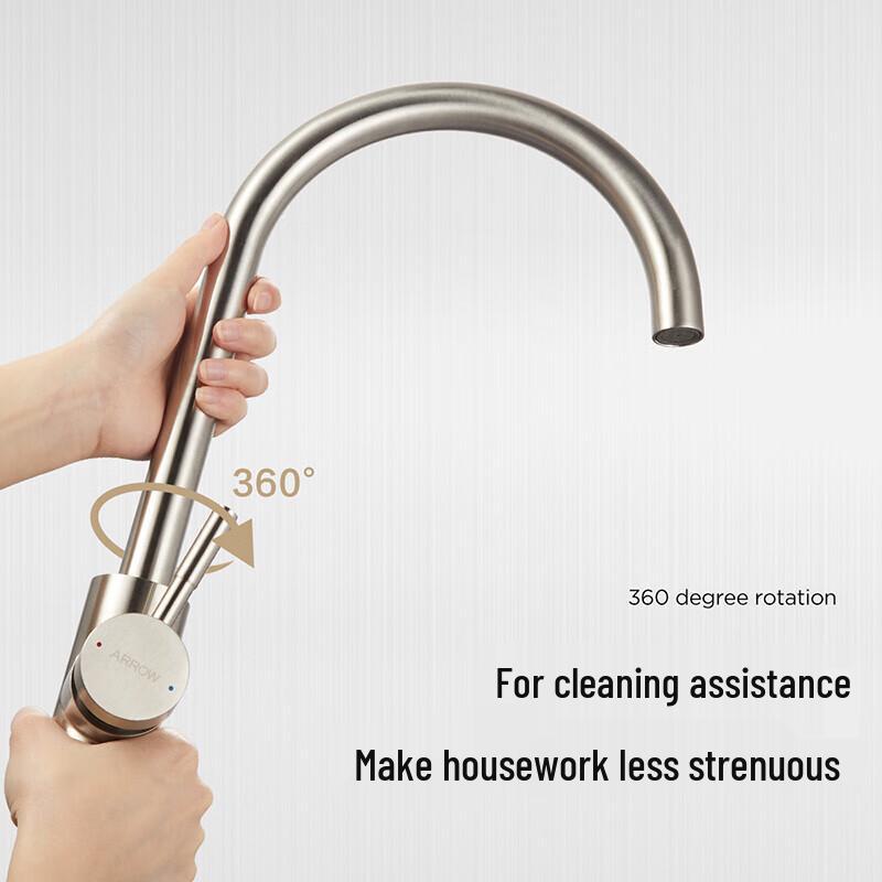 Arrow 304 Stainless Steel Single-Handle Swivel Kitchen Faucet