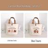 Versatile Women's Printed Bear Canvas Tote - Student & Work Handbag/Lunch Bag
