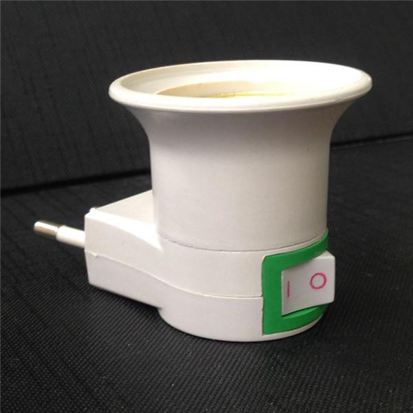 E27 EU Plug Adapter with Power on-Off Control Switch E27 Socket Lamp Base Lamp Socket