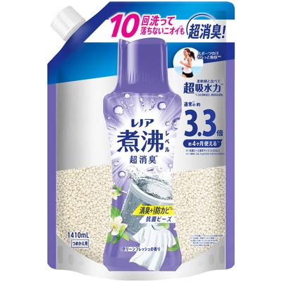 Lenor Antibacterial Deodorizing Mold Clean Fresh Use with Fabric Softener for Boil-Level Deodorizer, Beads, + Prevention, Refill, 1,410mL [Large