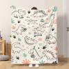 1pc Flannel Blanket Adorable Dinosaur Fun Activities Lightweight Soft Comfortable And Warm Shawl/Nap Blanket/Sofa Blanket Suitable