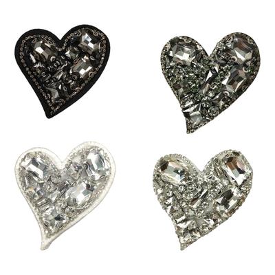 Patches de Coração para Costurar Apliques de Strass Strass para Passar a Ferro ou Costurar para Roupas Vestido de Noiva Jaquetas Jeans