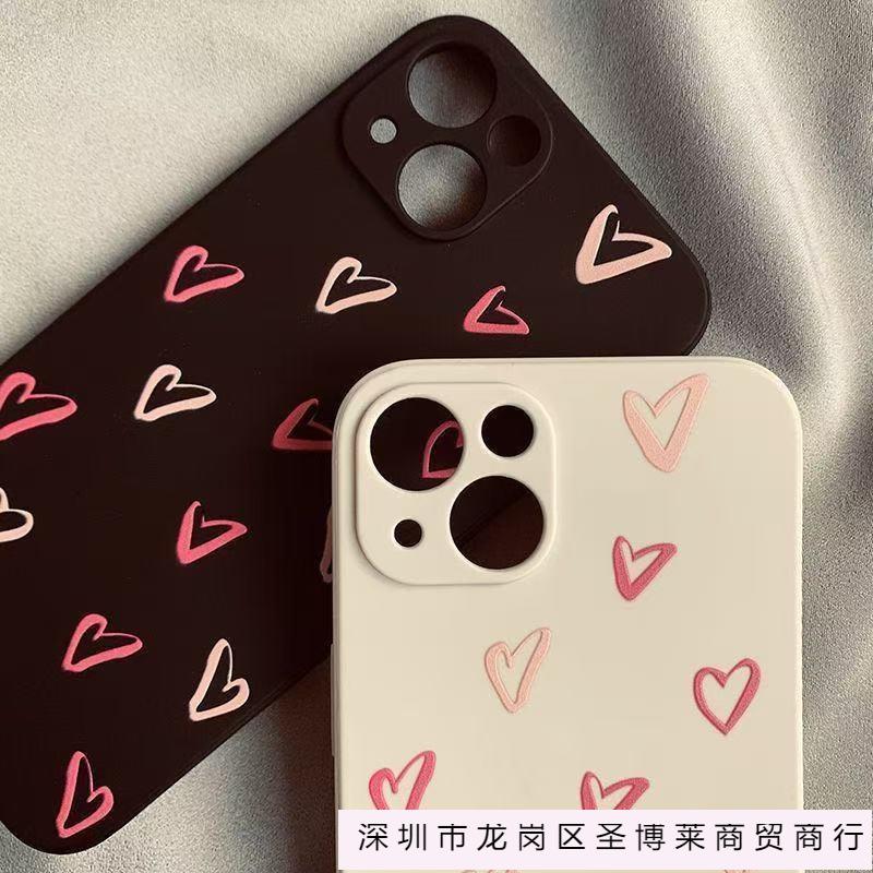 The new full-screen love is suitable for iphone14/15promax transparent mobile phone case 13pro Apple 16 anti-drop 12.