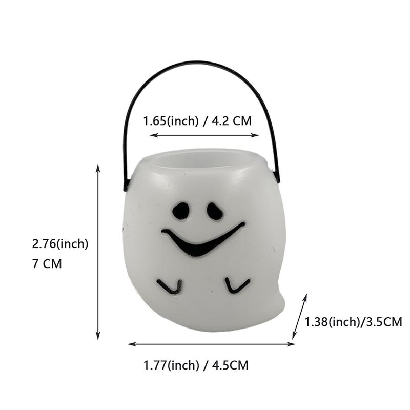 Halloween Candy Bucket White Green Purple Ghost Pumpkin Basket Kids Favor Candy Holder Trick Or Treat Halloween Party Decoration