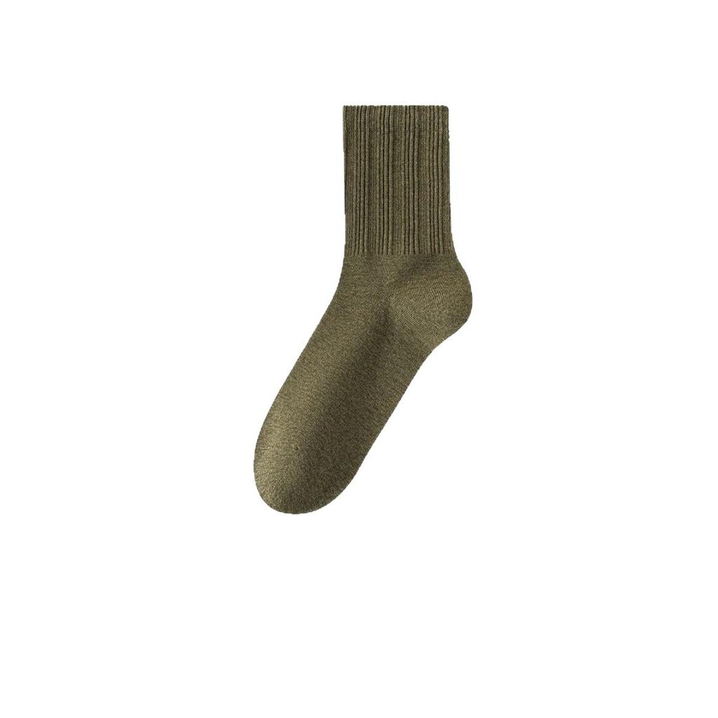 Herbst- und Winter Herren Mid-Calf Socken, Aloe Vera Ätherisches Öl Antibakteriell, Desodorierend, Verdickt Warm, Reine Baumwolle Hochelastisches Bündchen Socken