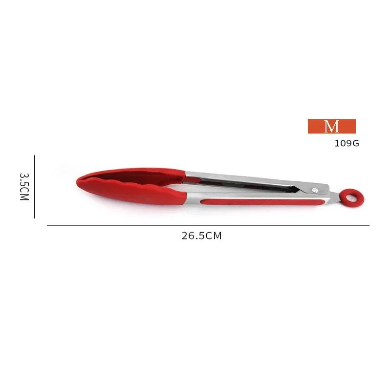 1/3Pcs Silicone BBQ Grilling Tong Salad Bread Serving Kitchen Tong Non-Stick Barbecue Grilling Cooking Tools with Joint Lock