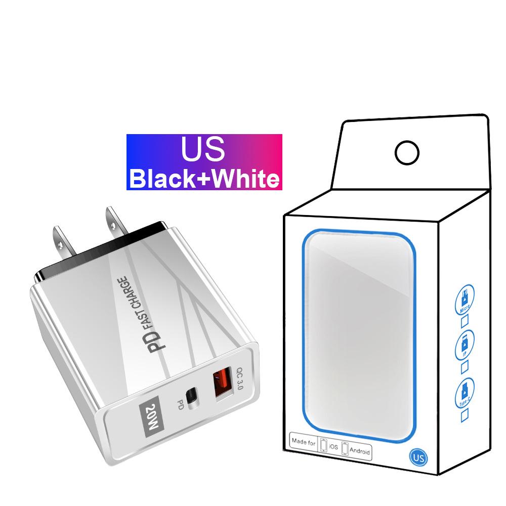 USB Travel Charger QC3.0+PD, 5V/9V/12V, EU/US Standard, Fast Charging
