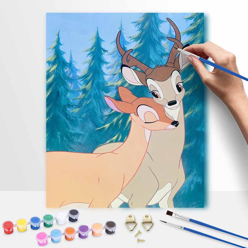 Disney Oil Painting Kit Painting Bambi & Faline Art Home Bedroom Wall Decor Gift 20x30cm