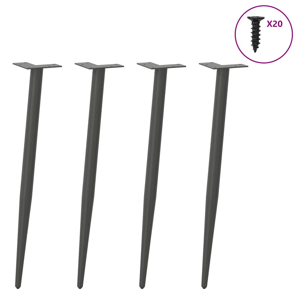 Vidaxl Nogi Do Stolika Kawowego, 4 Szt., Antracyt, 72-73 Cm, Stal