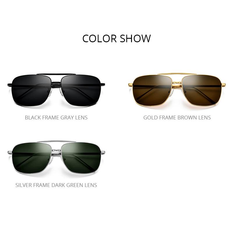 Lunettes de Soleil Polarisées en Titane Pur FONEX Homme Pliables Carrées Lunettes de Soleil pour Femme Ultra-légères Haute Qualité Monture Japonaise 839