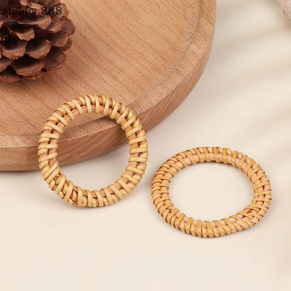 12Pcs Reusable Table Napkin Buckle Rustic Napkin Holder Practical Bohemian Rattan Napkin Ring Hotel