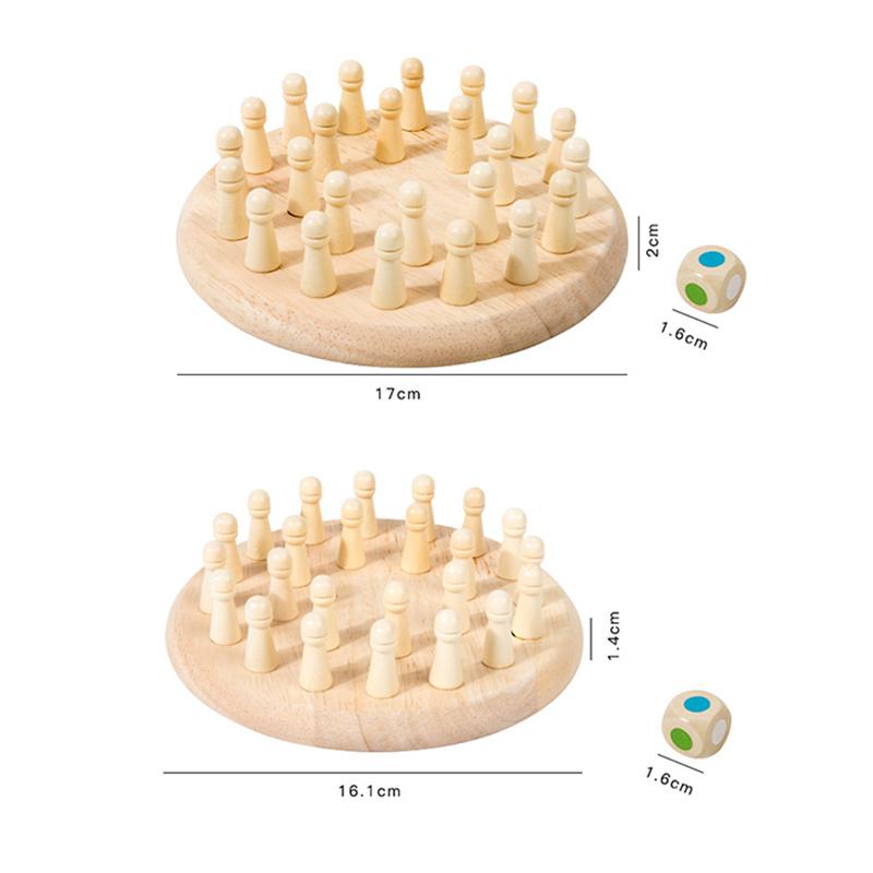 Træ Hukommelsesspil Matchpinde Skak Farvespil Brætspil Puslespil Montessori Pædagogisk Legetøj Kognitiv Evne Læringslegetøj Til Børn