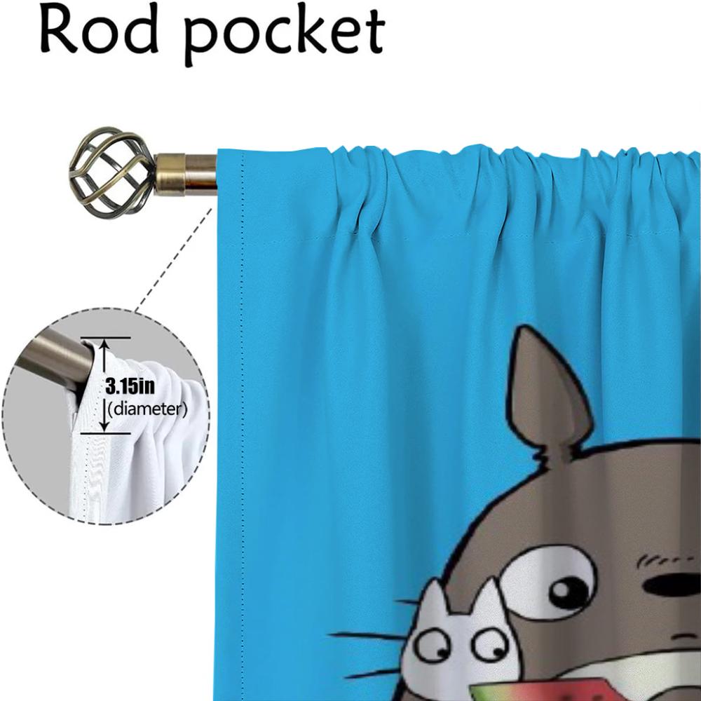 Zasłony do wnętrza domu dla Camera TotoroS Eleganckie zasłony do pokoju 2 sztuki Tiul do sypialni Rolety Zasłona zaciemniająca Przepierzenie