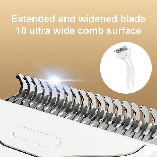 Pet Detangling Comb, Deshedding Tool with Curved Stainless Steel Teeth, Gentle Grooming And Dematting Brush for Long Hair Dogs Cats