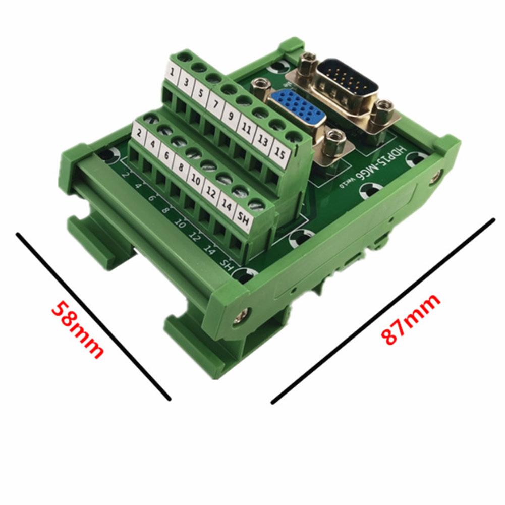 1P 0.5A HDP15-MG6 Terminal Block -20℃ To 70℃ For HDP15-MG6 VGA Male/female Adapter Terminal Block For DIN Rail Mounting Parts