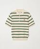 DTHIRTYONE Color Striped Short Sleeve Collared Knit (Green)
