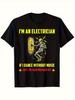 Electrician Graphic T Shirt Men'S Cotton T-Shirt Unisex Casual O-neck Short-Sleeve Tee Overesiz