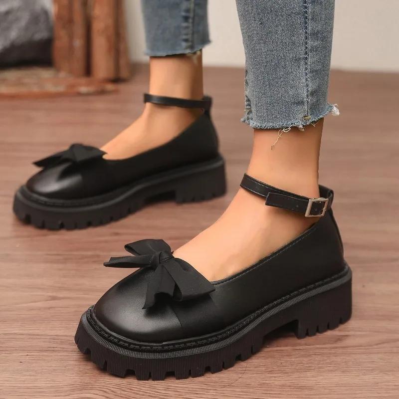 

Ladies Shoes 2025 Brand Buckle Strap Women s High Heels Butterfly-knot Office and Career New Plus Size Mary Jane Shoes 35