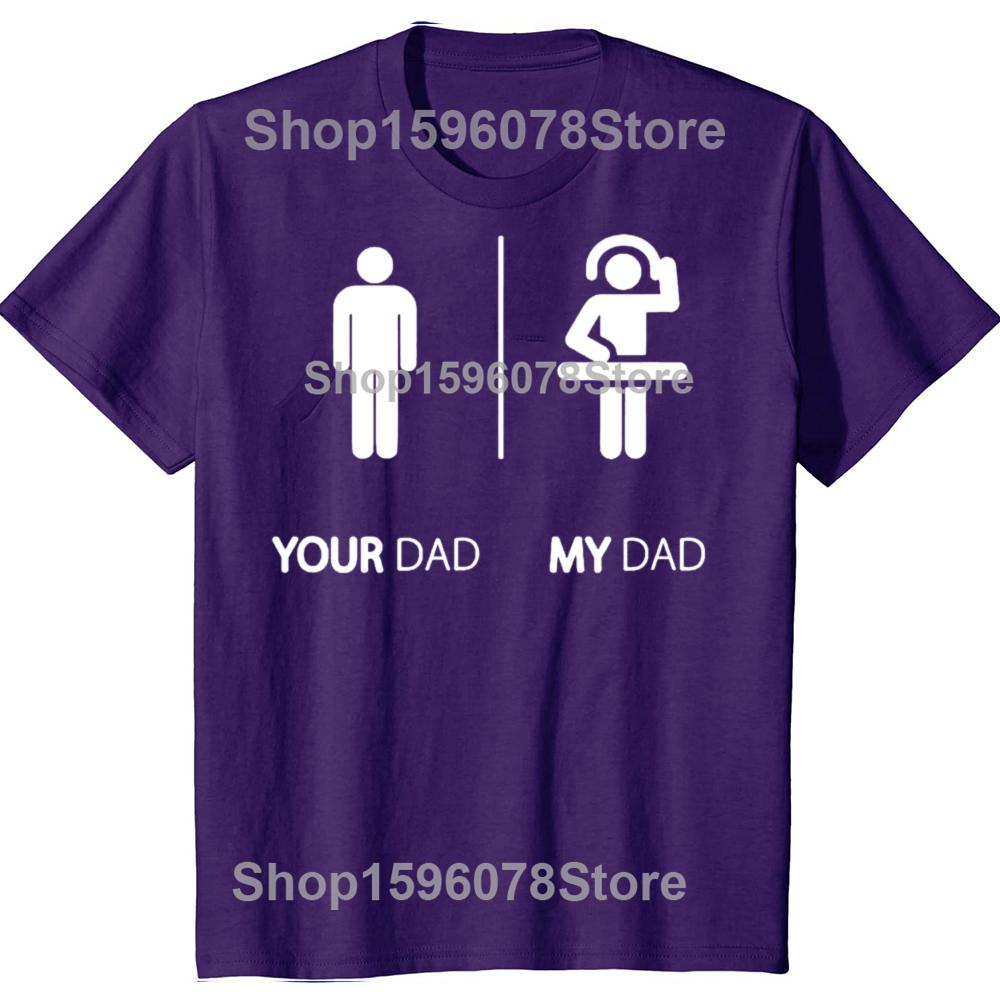 

My Dad Is A DJ Funny Disk Jockey DJ T Shirts Short Sleeve Birthday Gifts Mens Clothing Fashion Casual Loose Oversized T Shirt 4XL