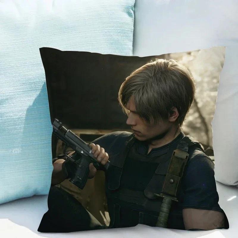 Leon Kennedy Soffkuddar Kudde för Sovrum Sängkudde Heminredning av Modernt Sofföverdrag Dekoration Vardagsrum Kort Plysch
