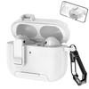 KEYSION with Carabiner Lock Phone Stand Protective Earphone Case for AirPods Pro 3 Pro 2 Soft TPU+PC Shockproof Cover for AirPods 4 3 2 1