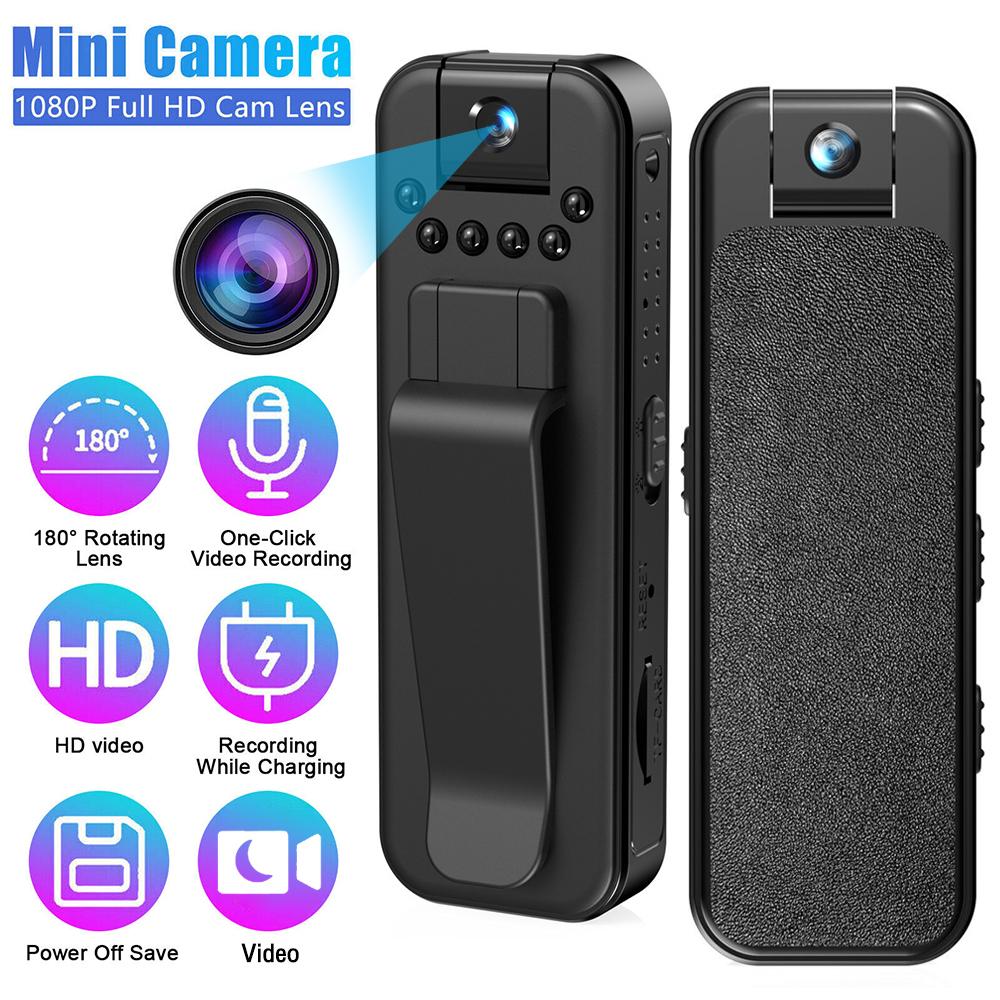 1080P HD Mini Camera Portable Small 180°Digital Video Recorder Police BodyCam Infrared Night Vision Video Surveillance Camcorder