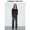 UR Women's 2025 Spring Bardot Neck Slim-Fit Knit Top
