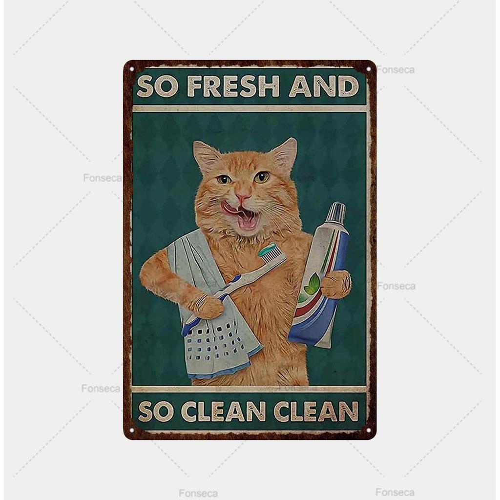 Znak kotów, malowany metalowy znak pokój, zdobiony bar, plakat ścienny cyna Vintage rdza uczucie napój żelazna płyta dekoracja hotelu piwnego