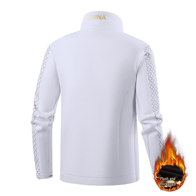 Chinese Team Sportswear: Autumn/Winter Set - Sports Student Training Clothes with Plus Velvet Jacket, Martial Arts Coach Uniform, School Uniform