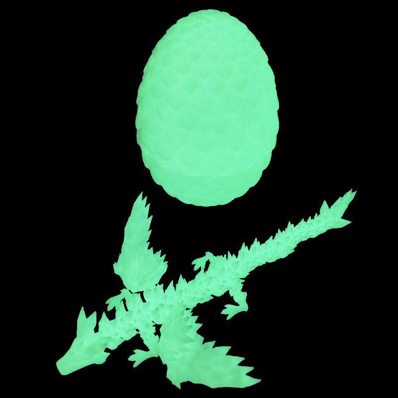 

Кристальная фигурка дракона, напечатанная на 3D-принтере, с подвижными крыльями - Игрушка ручной работы, подарок для детей Glow in the Dark Green (Set)