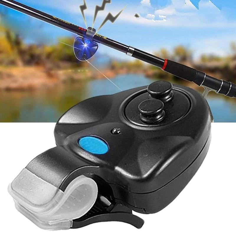 Fishing Bites Alarm Sensitive Electronic Indicator Sounds Bites Alert with LED Light Fishing Bells Clip On Fishing Rod