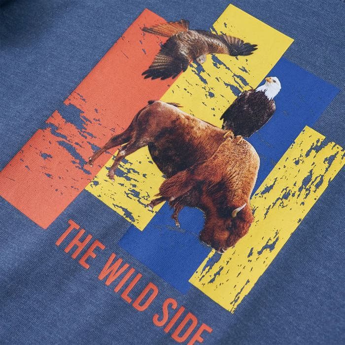 T-shirt enfants manches longues mélange bleu 92/104/116/128/140