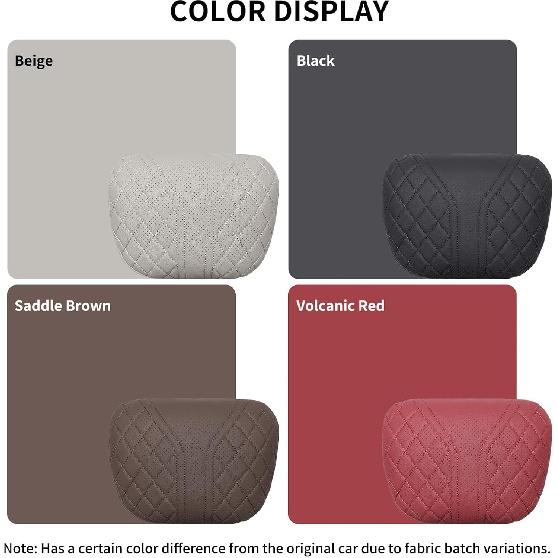 Car Headrest Neck Pillow Fits for BMW X3 X5 Accessories X1 X2 X4 X6 X7 1 2 3 4 5 6 7 Series Car Soft PU Seat Pillow Head Neck Rest Cushion (Mocha