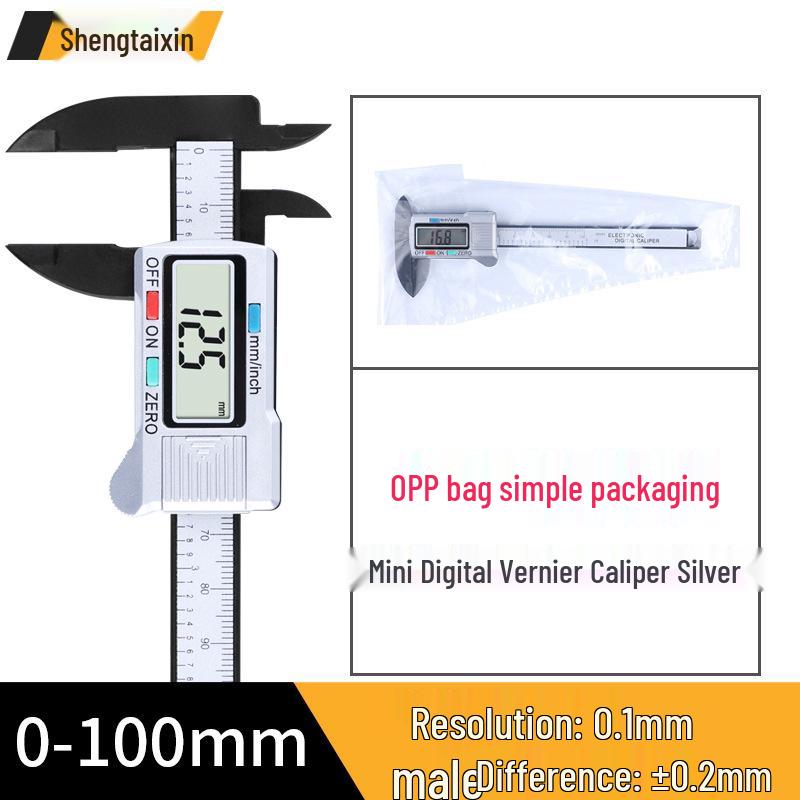 Shengtai Xin Digital Vernier Caliper: High Precision 0-100mm Electronic Plastic Oil Caliper