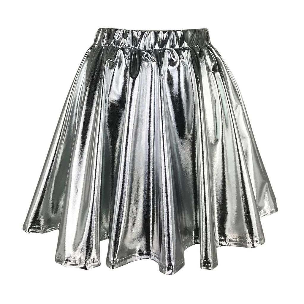 Women's Large Swing Skirt Stage Performance Costume Elastic Waist Pleated Skirt