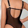 Women's Lace See-Through Corset Lingerie with Garter Belt