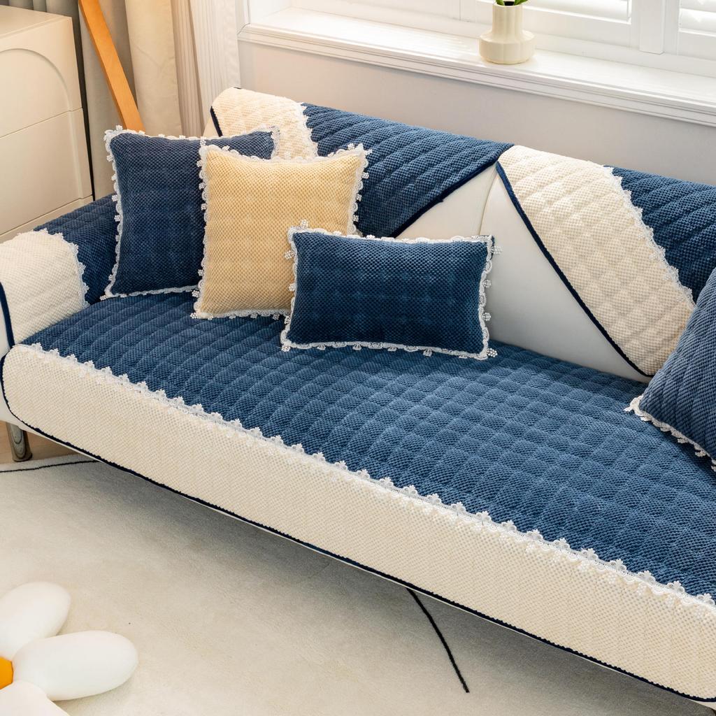 Sofa Cushion Velvet Four Seasons Universal Plush Cushion Non-Slip Sofa Cover Backrest Cover Cloth Winter