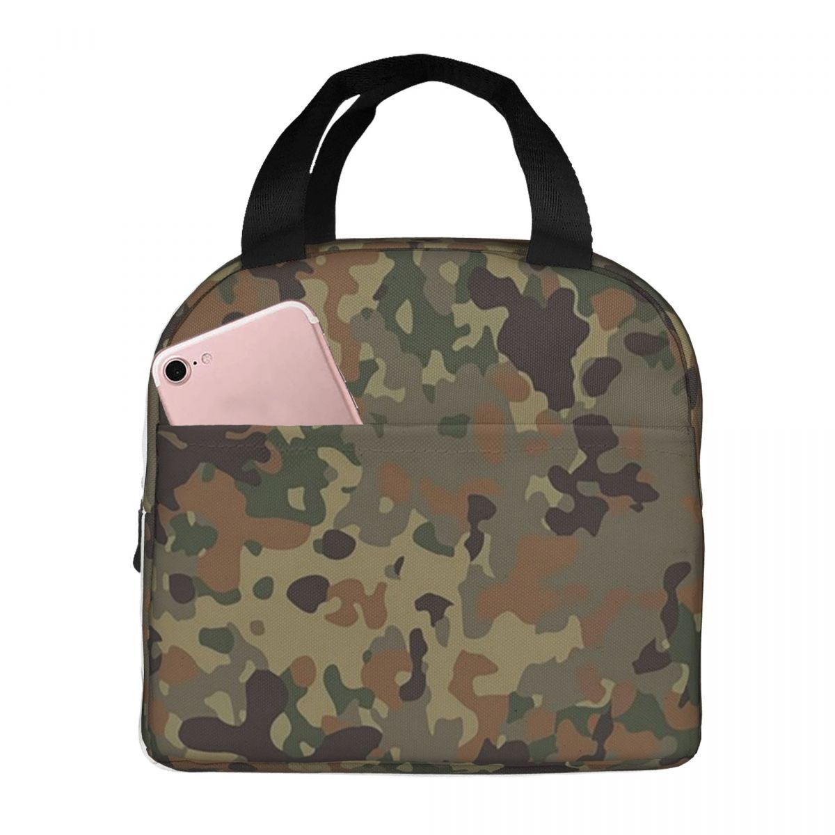 Splintertarn German WW2 Camouflage Army Military Camo Insulated Lunch Bag for Women Office Cooler Thermal Food Box Tote Portable One Size