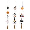 Halloween Wood Bead Pendant Gnome Pumpkin Bat Ghost Hanging Ornament Beaded Hanging Decoration for Party Decor