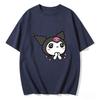 2026 Kuromi Tee Soft Cotton Short Sleeve Crew Neck Cute Print Lightweight Summer Top for Women Daily Casual Wear