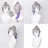 Silver Wolf Cosplay Wig Medium Length, Hand-woven With High-temperature Fiber