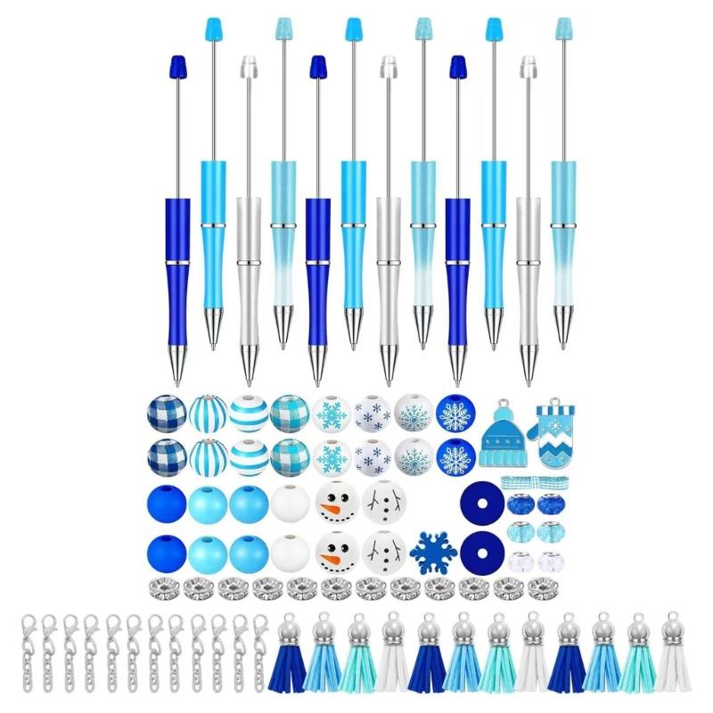 

Snowman Beads Pen Smooth Writing Pen Beadable Ballpoint Pen Signature Pen Christmas Ballpoint Pen School Supplies 1