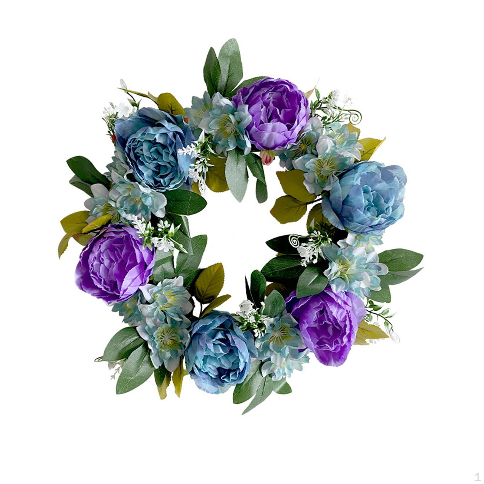 

Artificial Flower Wreaths Hanging Spring Garland Handmade Welcome Sign Decorative Seasonal Wreath