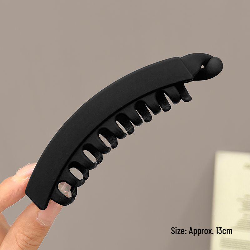 

Versatile Frosted Banana Clip for Thick Hair - Large Non-slip Hair Claw in Dark Colors with Teeth
