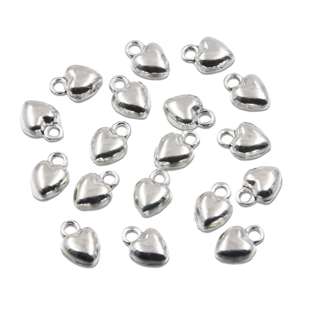 Double-Sided Solid Color Heart Charms: DIY Alloy Pendants for Handmade Jewelry