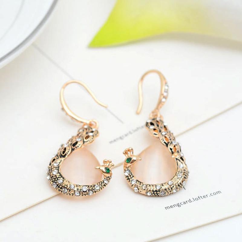 Timeless Women Crystal Jewelry Set With Stunning Peacock Design Necklace And Earrings For All