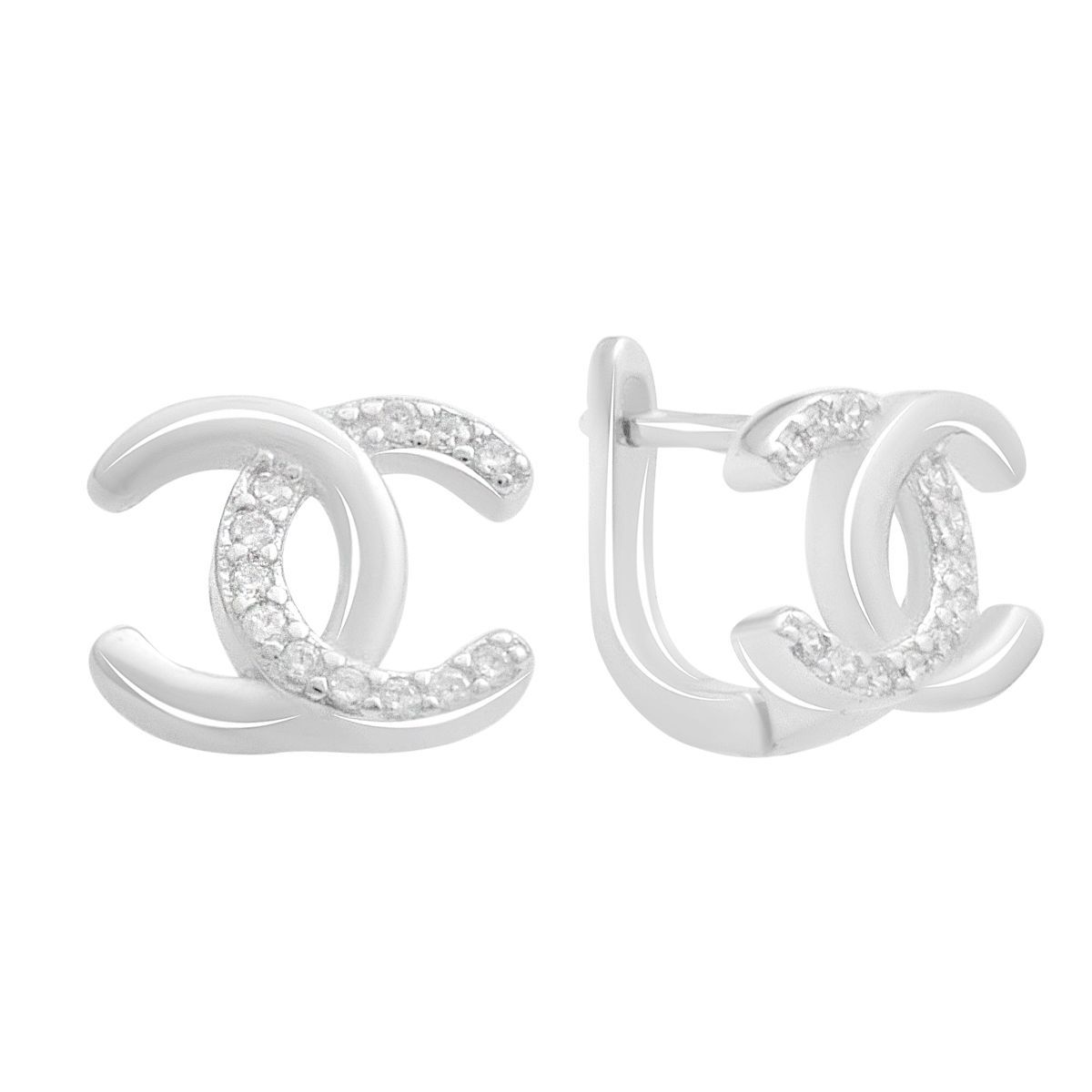 

Silver earrings with cubic zirkonia (2182849) білий