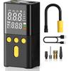 Portable Tire Inflator for Car 150 PSI, 4X Faster Car Tire Pump with Pressure Gauge, Large Dual Digital Screen and Auto Off Function, LED Light