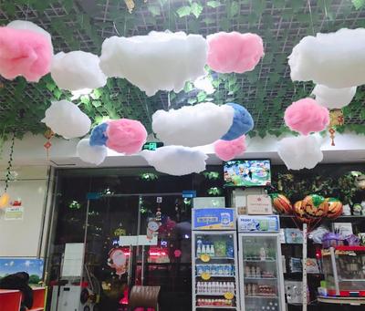 Colorful Cotton Cloud Decorations: Simulated White Cloud Ornaments for Kindergarten, Window Displays, Malls, Schools, and Store Layouts.