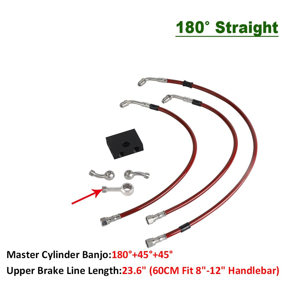 45° 180° 0° Motorcycle Cylinder Banjo Motorcycle Brake Hose Hydraulic Line Cable For Harley Dyna Fat Bob FXDF Low Rider FXDL ABS